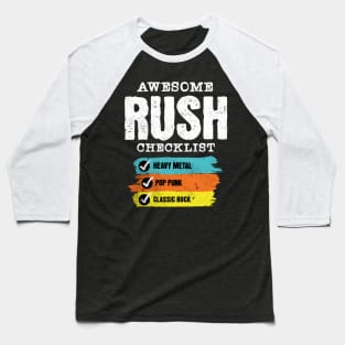 Awesome Rush checklist Baseball T-Shirt